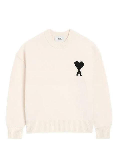 adc crewneck sweater man off-white AMI PARIS | UKS838.018151